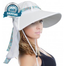 Sun Blocker Mujer Flap Hat with Adjustable Drawstring Hiking Cap Wide Brim  706973239736 eb-69296932